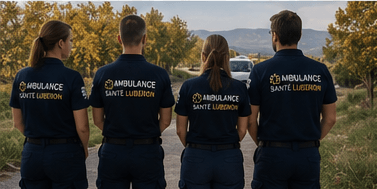 Équipe d’ambulanciers des Ambulances Santé Luberon à Cavaillon