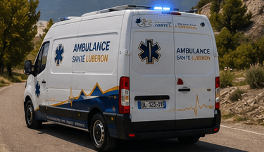 Ambulance de transport sanitaire des Ambulances Santé Luberon dans le Vaucluse