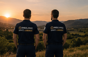 Ambulanciers des Ambulances Santé Luberon dans le Vaucluse
